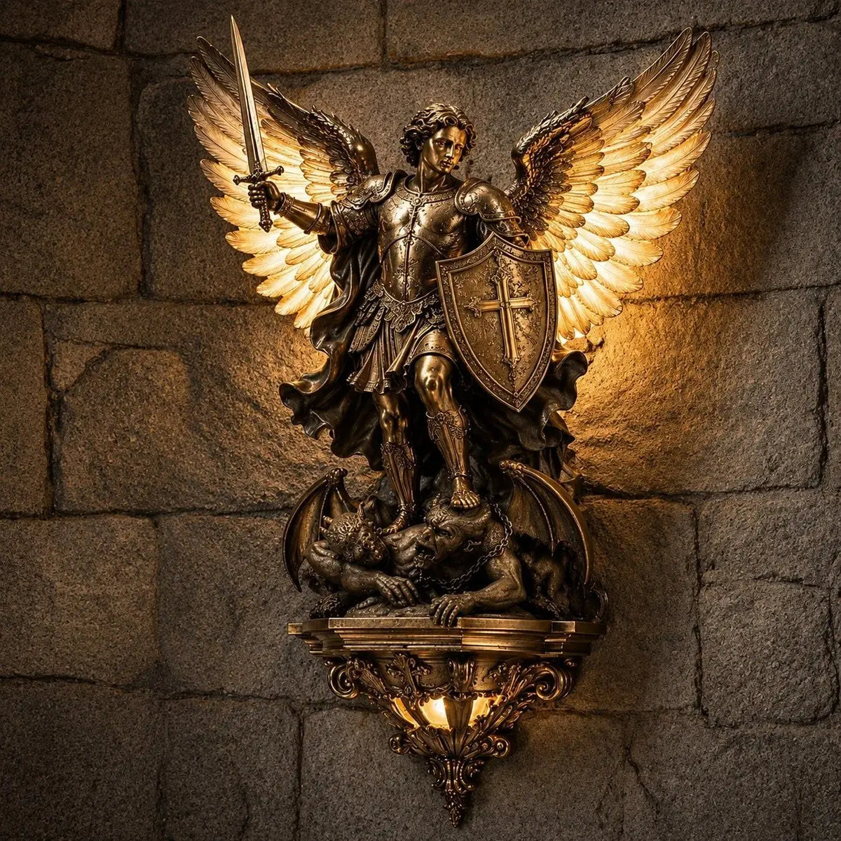 1 bucată 189 leił🕊️Lampa de perete „Îngerul Păzitor Sfântul Mihail”✨