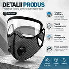 🔥 【OFERTĂ LIMITATĂ: 1+1 GRATIS】 Mască Multifuncțională de Protecție pentru Sport și Lucru 🚴 | Vizieră HD Detașabilă · Ideală pentru Ciclism, Tuns Iarbă & Lucrări cu Praf · 4 Culori