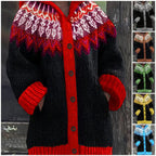 ✨✨【S~5XL】Jachetă elegantă, retro, colorată, cu imprimeu și glugă