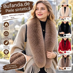 ❄️Un șal elegant și călduros din lână tricotată, cu guler de blană — potrivit pentru toate ocaziile, etalând un stil rafinat.