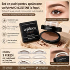 💆‍♀️Set de ștampile și pudră pentru sprâncene💖 conține trei perechi de ștampile în formă de sprâncene.