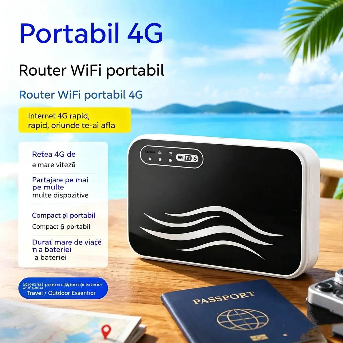 🌍Wi-Fi portabil la nivel mondial, fără viză, acces la internet oricând, oriunde.
