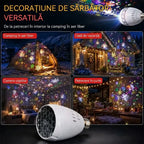 ✨ Bec LED cu proiecție pentru Crăciun (soclu E27) | 16 modele dinamice | Creează o atmosferă festivă în câteva secunde 🎄