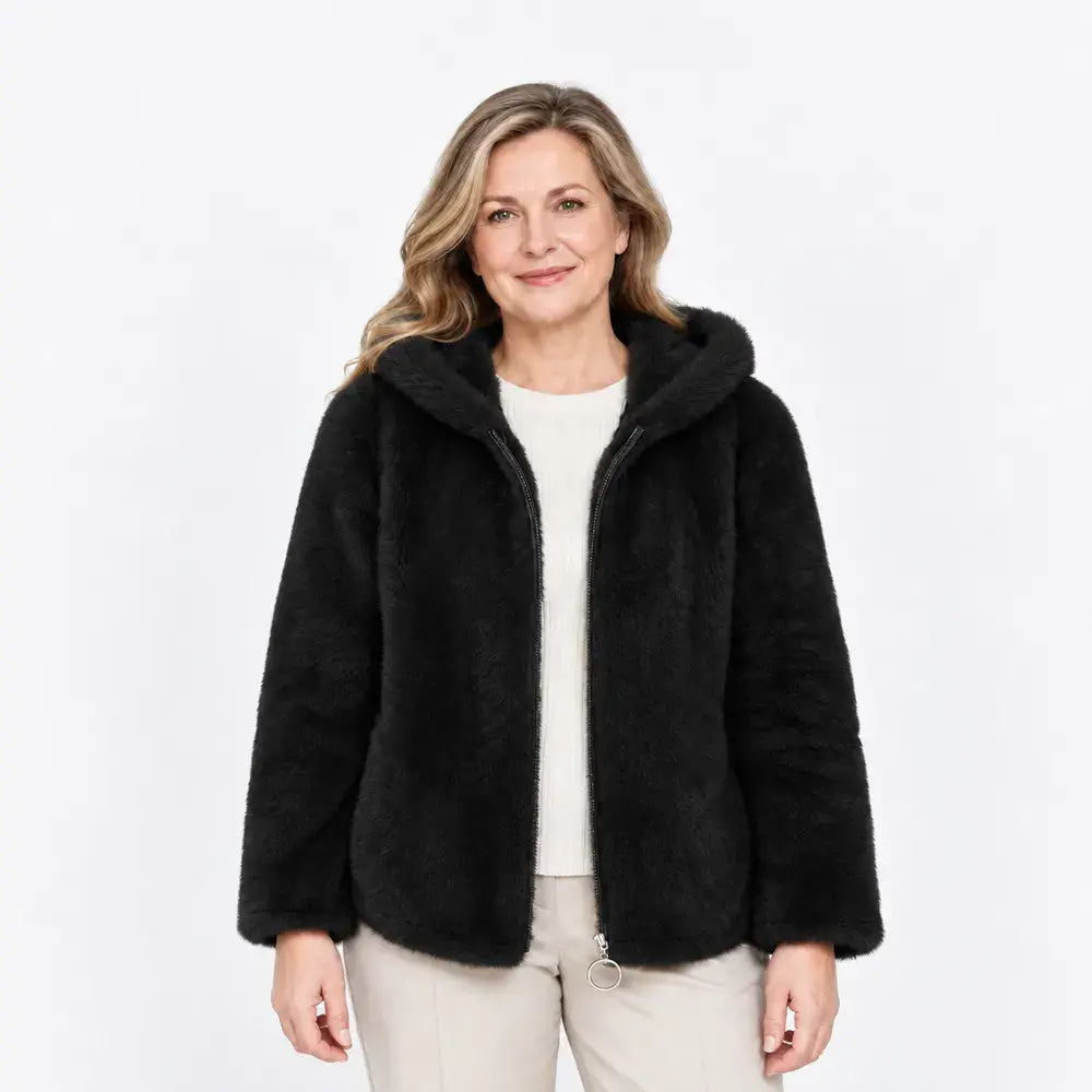 【M-7XL】Jachetă polară de iarnă pentru femei – groasă, reversibilă, cu glugă, căptușită, cu fermoar