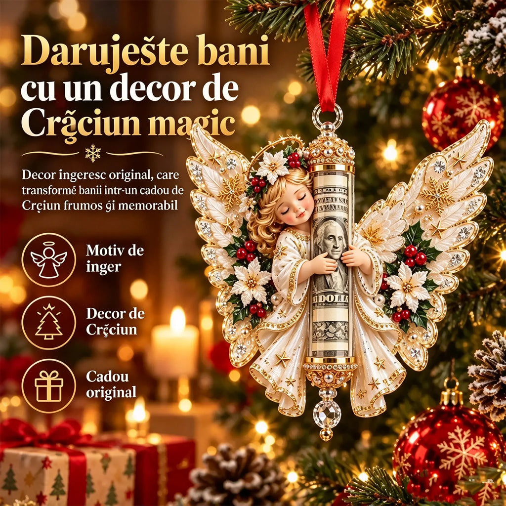 ✨Decorațiune de Crăciun pentru suportul de bani, cu un înger