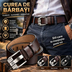 Cureaua retro barbati high-end，Cureaua de blugi cu catarama din piele naturala，Cataramă simplă și la modă, piele de vacă selectată cu un singur strat, puternică și durabilă
