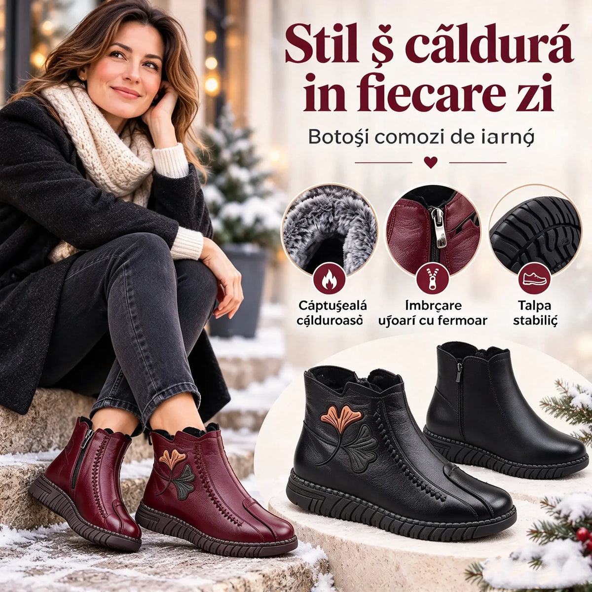 🔥【35-41】Toamna/Iarna 2026 – Model nou: pantofi din piele moale cu căptușeală din fleece