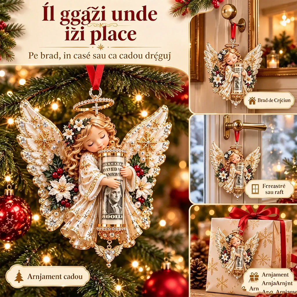 ✨Decorațiune de Crăciun pentru suportul de bani, cu un înger