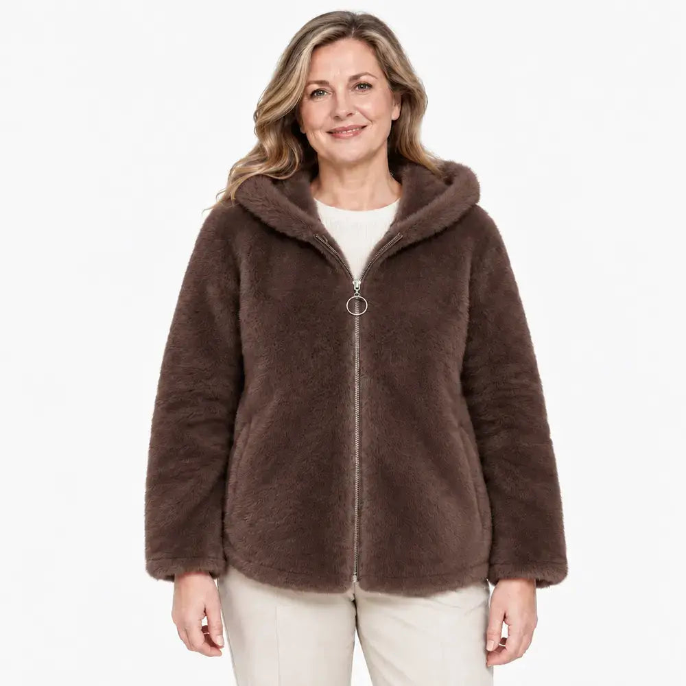 【M-7XL】Jachetă polară de iarnă pentru femei – groasă, reversibilă, cu glugă, căptușită, cu fermoar