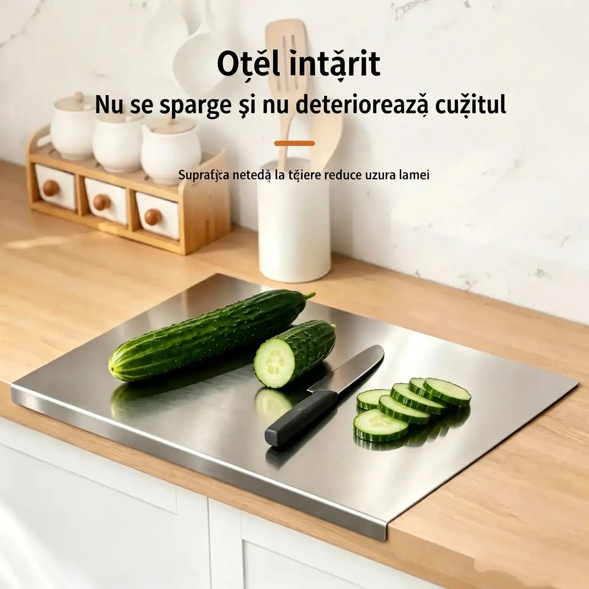 【Extra rezistentă】Placă de tăiat din oțel inoxidabil cu marginea îndoită – multifuncțională și stabilă, ideală atât pentru bucătăria profesională, cât și pentru gătitul acasă! ✨