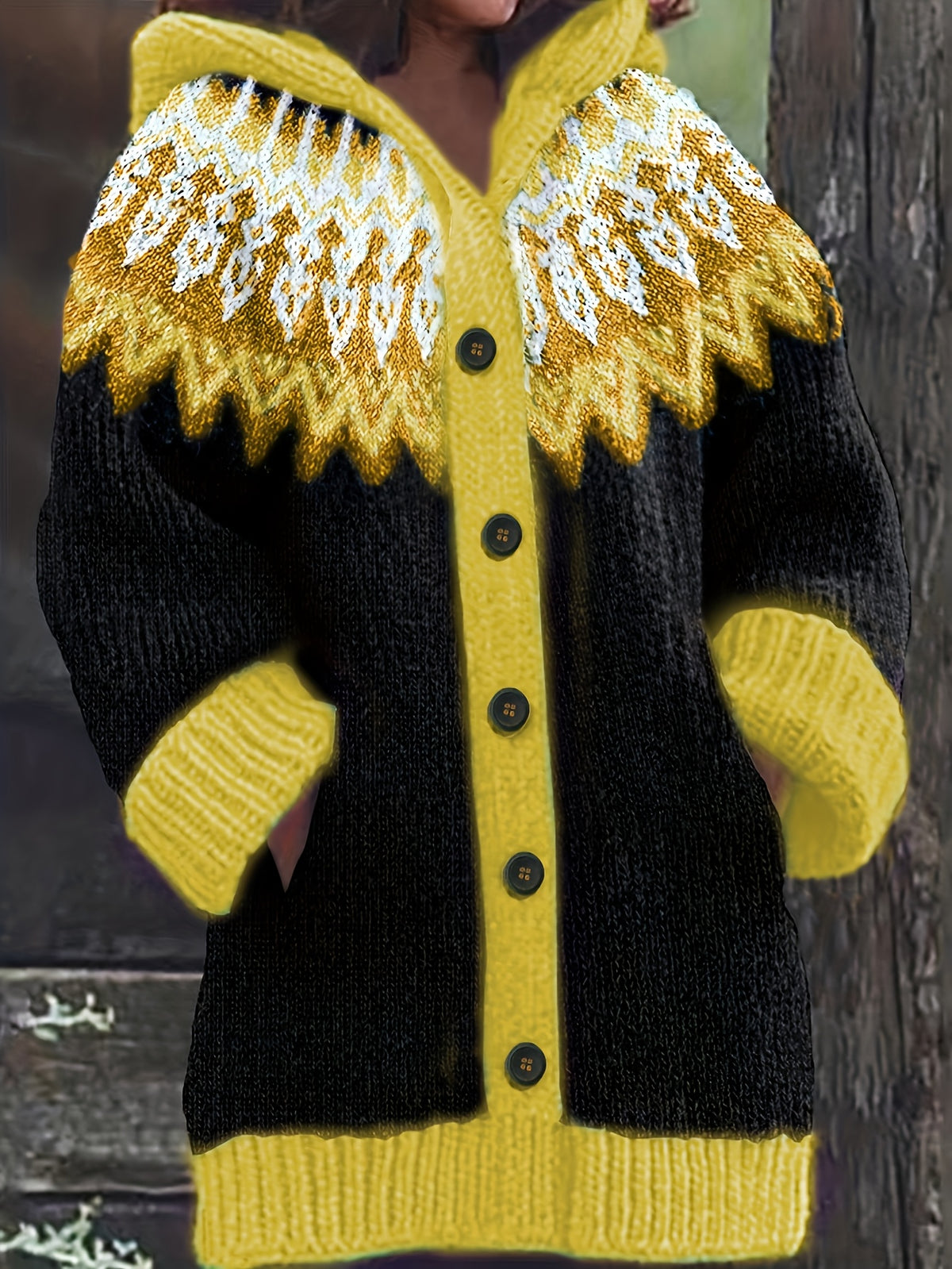 ✨✨【S~5XL】Jachetă elegantă, retro, colorată, cu imprimeu și glugă