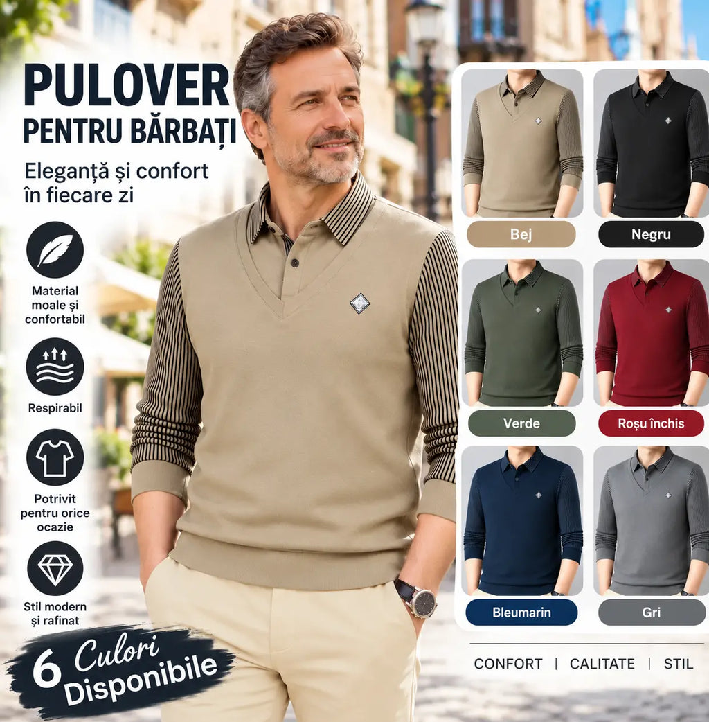 👔【M-4XL】Top cald pentru bărbați din cașmir premium, din două piese, all-in-one