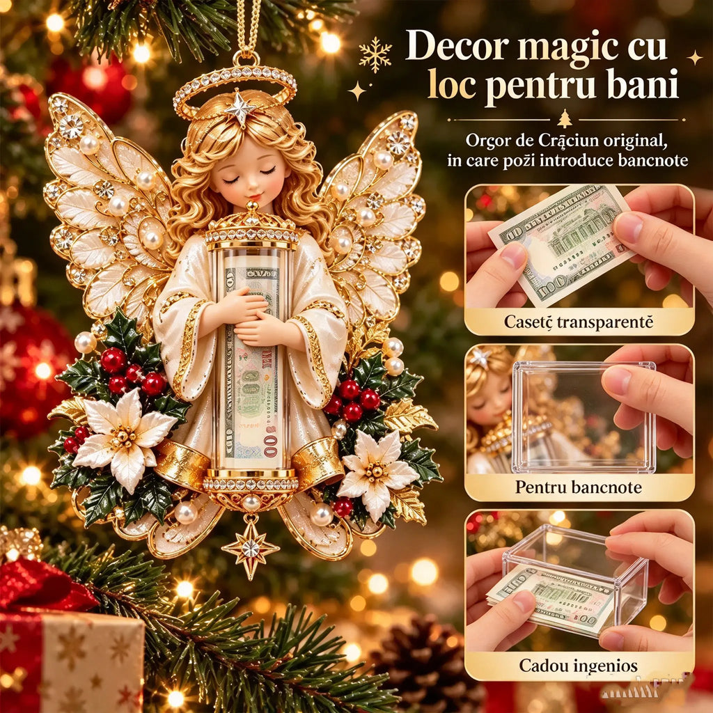 ✨Decorațiune de Crăciun pentru suportul de bani, cu un înger