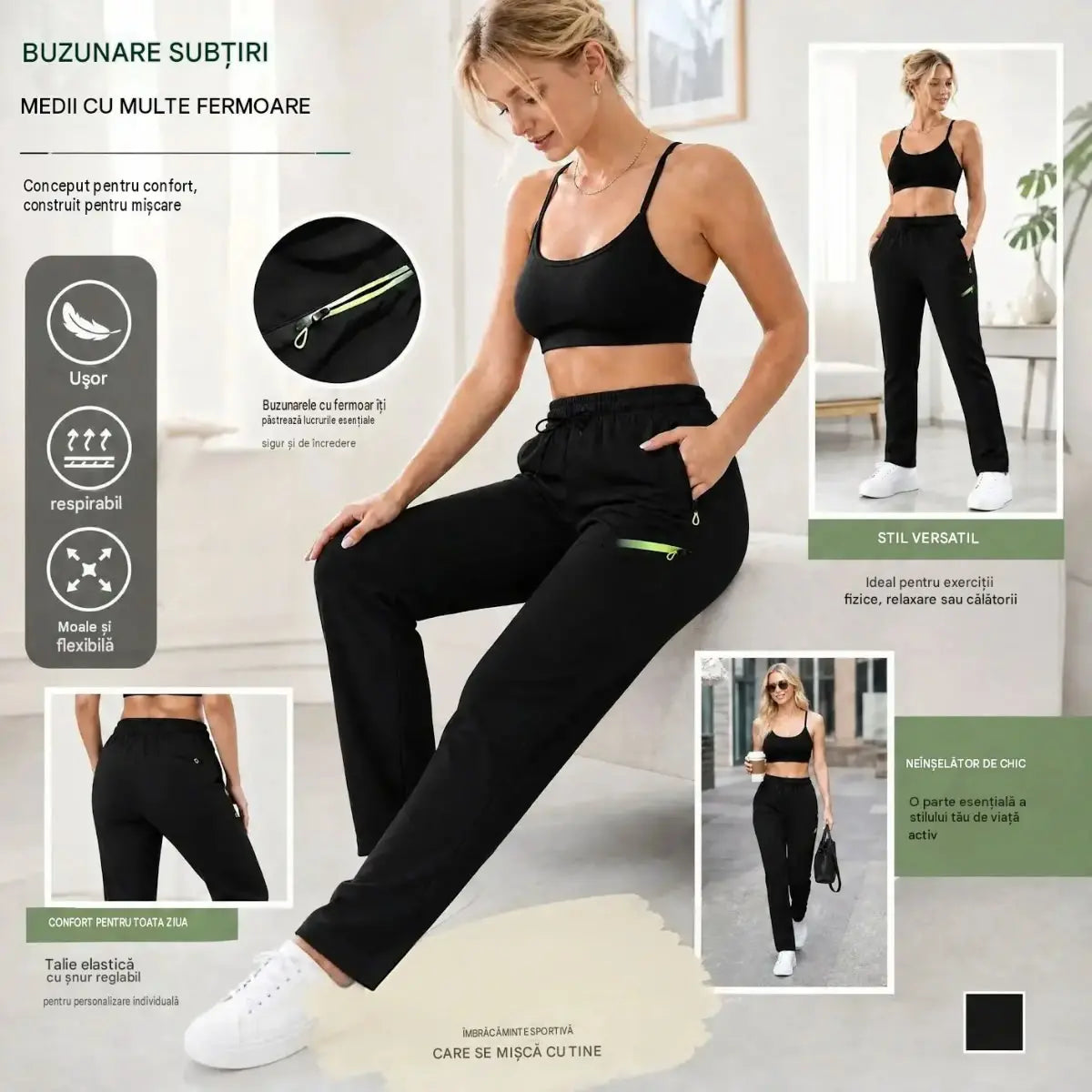 ⏳ Ofertă limitată 🔥 Pantaloni cargo cu croială dreaptă pentru femei — Talie elastică; ideali pentru muncă, călătorii și ținutele de zi cu zi 👖✨