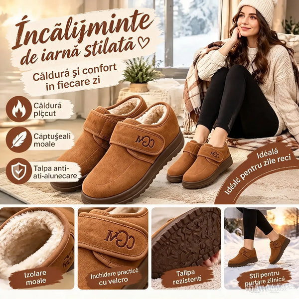 🏆😍30% reducere!🔥【36-41】Ghete scurte de iarnă la modă, într-un stil nou, pentru femei, cu pompoane pufoase