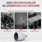 ✨ Bec LED cu proiecție pentru Crăciun (soclu E27) | 16 modele dinamice | Creează o atmosferă festivă în câteva secunde 🎄