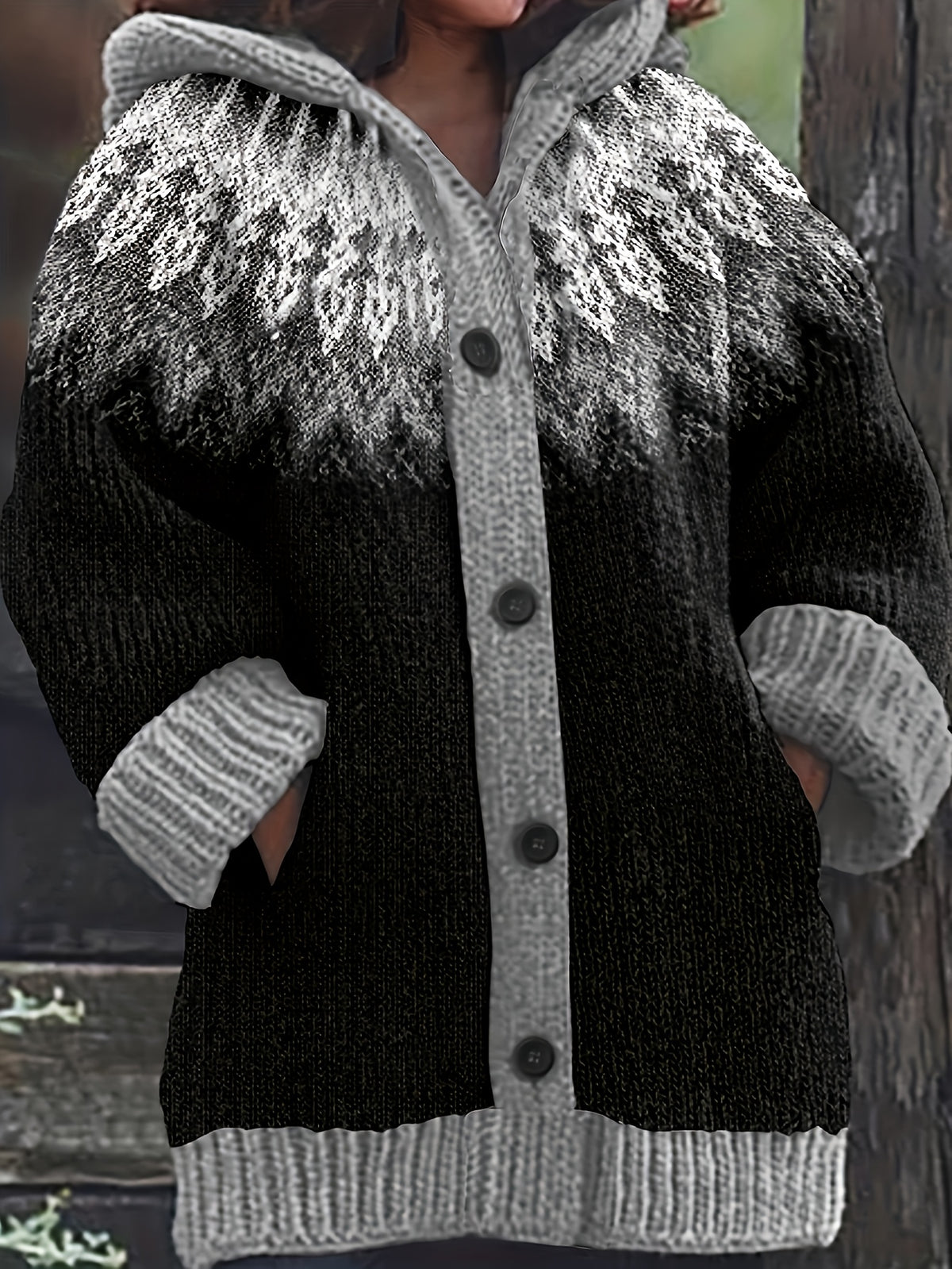 ✨✨【S~5XL】Jachetă elegantă, retro, colorată, cu imprimeu și glugă