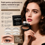 💆‍♀️Set de ștampile și pudră pentru sprâncene💖 conține trei perechi de ștampile în formă de sprâncene.