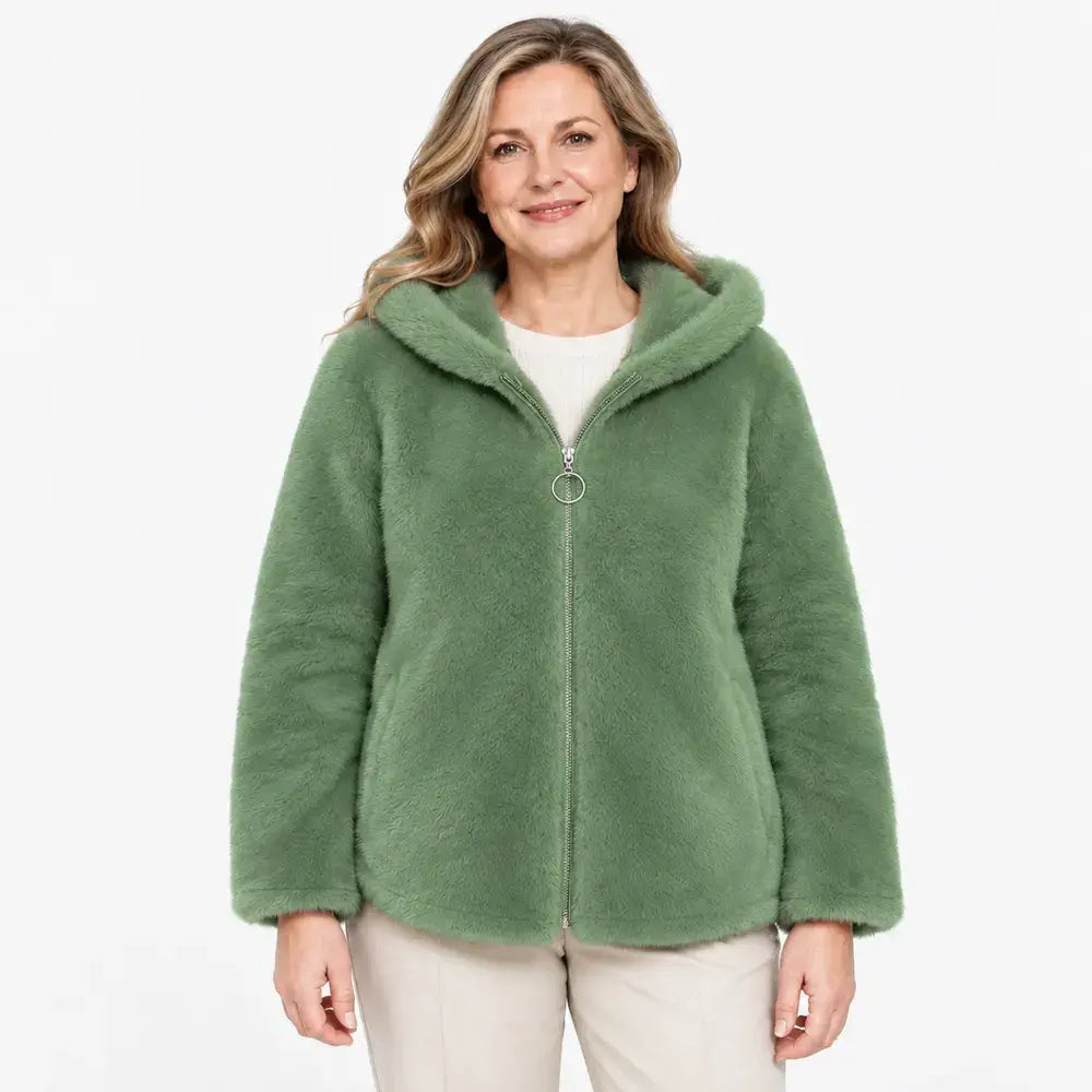 【M-7XL】Jachetă polară de iarnă pentru femei – groasă, reversibilă, cu glugă, căptușită, cu fermoar