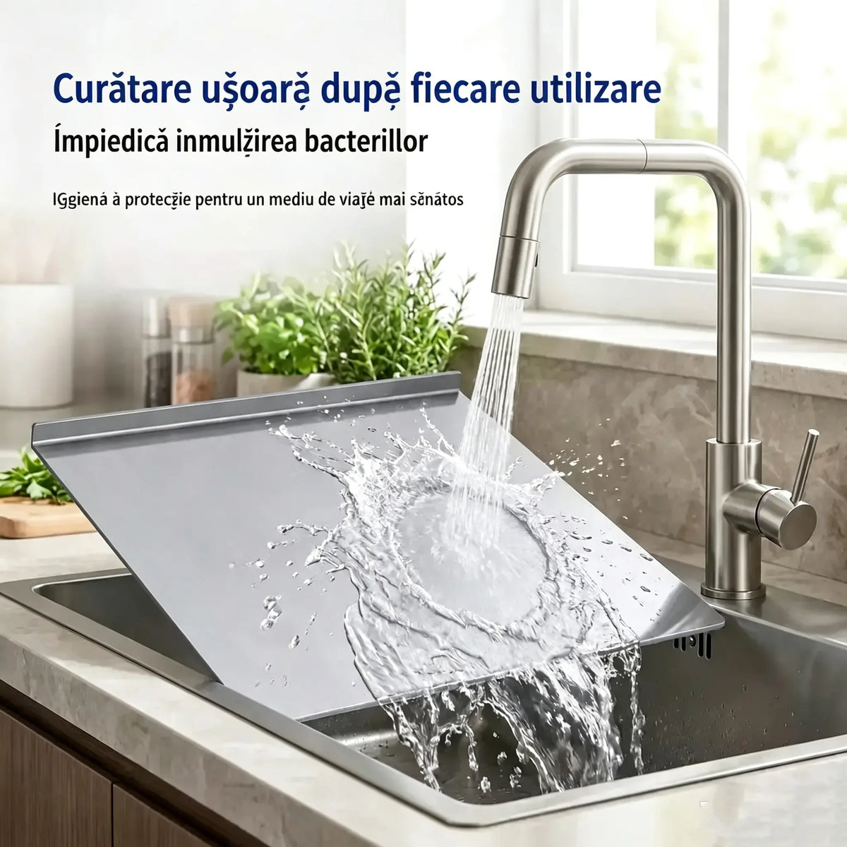 【Extra rezistentă】Placă de tăiat din oțel inoxidabil cu marginea îndoită – multifuncțională și stabilă, ideală atât pentru bucătăria profesională, cât și pentru gătitul acasă! ✨
