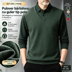 🔥【M-4XL】Polo gros și călduros de iarnă pentru bărbați | Catifea premium, moale și călduroasă