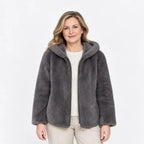 【M-7XL】Jachetă polară de iarnă pentru femei – groasă, reversibilă, cu glugă, căptușită, cu fermoar