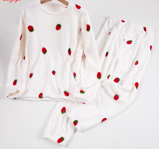 🔥【Costum cald de pluș 40-90kg】🔥Larna coral fleece pijamale căptușite și îngroșate casual loungewear la modă și confortabile pijama suită